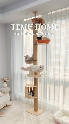 🐾 Give your cats a kingdom of their own! From cozy naps to playful climbs, this Cat Tree Tower is their new favorite hangout. 🏡🐱 🔍 code qjk44752. #Temu