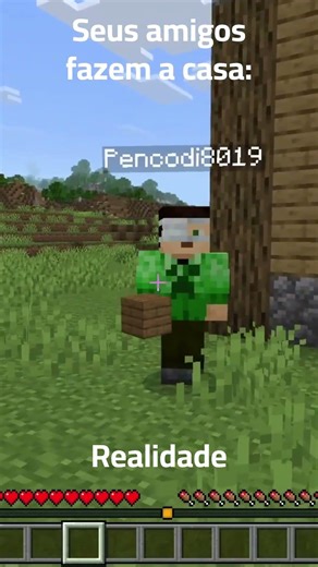 Seus amigos fazem a casa: Expectativa vs Realidade. #minecraft #memes