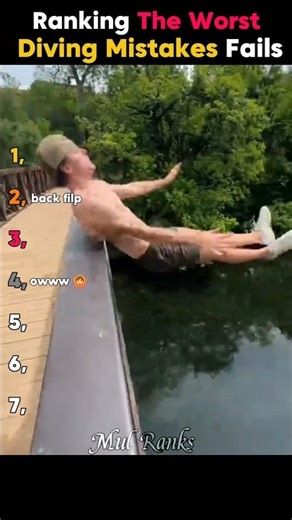 Ranking The worst Water Diving Mistake Fails #ranking #funny #shorts