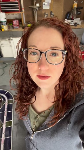 Polishing a leaded glass panel! #stainedglassartist #stainedglassart #stainedglass #leadedglass | Krysten’s Stained Glass