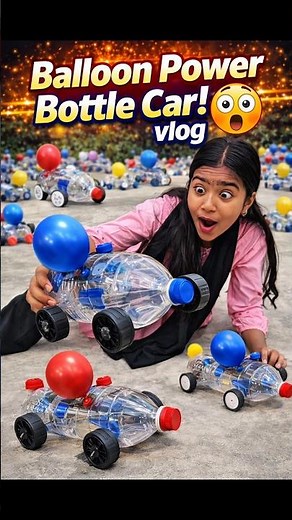 Balloon Powered Bottle Car Experiment 😱 DIY Bottle Car Science Project
