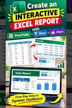 Create an Interactive Excel Sales Report | PivotTable, Slicer & Chart
