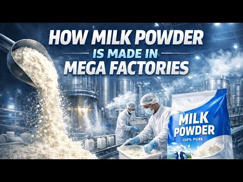 How Milk Powder Is Made in Mega Factories — From Fresh Milk to Powder (Full Process)