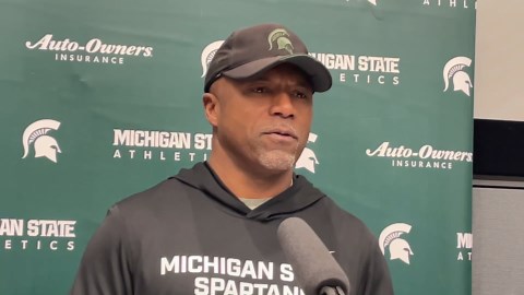 Michigan State WR coach Courtney Hawkins on players with an opportunity to step up