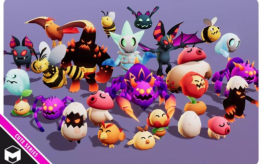 [Unity U3d怪物模型]Monsters Ultimate Pack 01 Cute Series