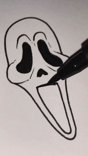 simple ghostface tutorial 🔪#art #scream #screammovie #doodle #fyp