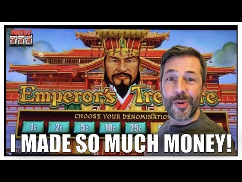 I MADE SO MUCH MONEY ON THIS SLOT MACHINE! Emperor's Treasure Dollar Storm slot!