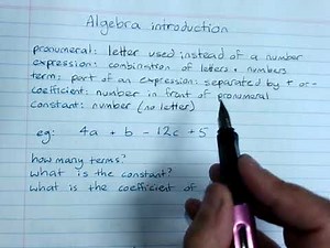 Yr 8 Algebra introduction