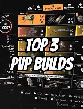 My Current Top 3 PVP Builds | OD Build Concepts* | #division2 #shorts