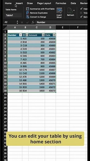 How to create a Table in Excel !!! #excel #exceltutorial #exceltips