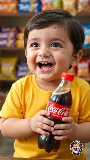 😂 Baby Ne Coca-Cola Ko "Tokotola" Bol Diya! 🥤🤣 |#CocaCola#shorts #FunnyBaby #AIBaby #Comedy