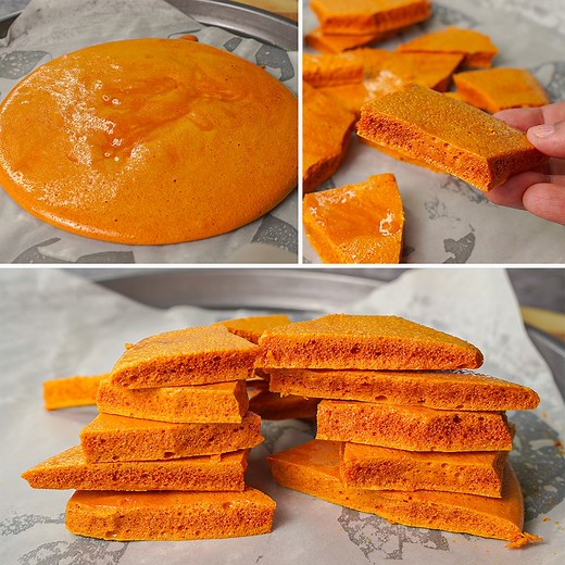 Crunchy Caramel Bar Recipe | Homemade Crispy Honeycomb Recipe | Yummy Recipes