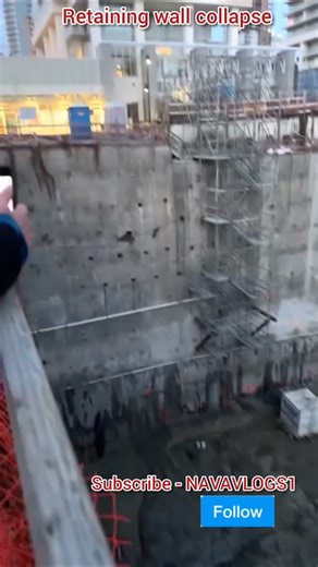 Vigneshwaran A on Instagram: "🚨 Retaining Wall COLLAPSES Without Warning! Seconds from Total Disaster 😱 Description A retaining wall at a construction site suddenly gives way — sending soil, debris, and concrete crashing down in seconds. Workers nearby scramble to escape as the ground shifts and the structure fails unexpectedly. Retaining walls are designed to hold back massive lateral earth pressure. When design, drainage, compaction, or structural support fails, collapse can be sudden and ca