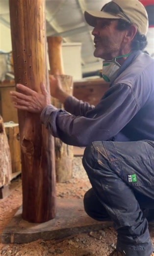 Jason has been crafting Australian Native Bee Logs that support pollination and pest predation 🐝🌿