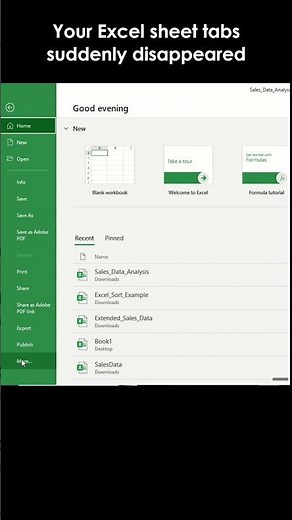 My Excel Sheet Tabs Disappeared! (Fixed in 30 Seconds)