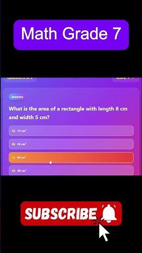 Math Grade 7 - Area of a Rectangle
