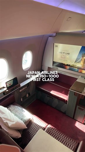 HND✈︎LHR: @JAPAN AIRLINES【公式】New A350-1000 First Class Suite 🇯🇵 First Look at JAL’s newest cabin with a 43” personal monitor, extra-wide seats, and in-seat speakers #avgeek #japanairlines #firstclass #points