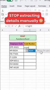 Excel RIGHT Function Explained In 10 Seconds - Most Users Don’t Know This Trick #excel