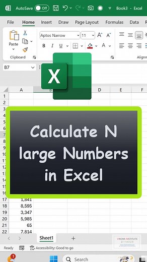 30K views · 214 reactions | Calculate N Large numbers in excel #nnumbers #excel #vikaljain | Excel By Vikal | Facebook