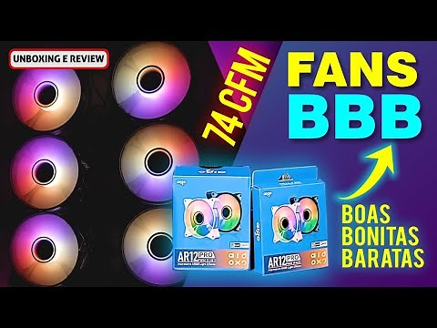 FANS AIGO AR12 PRO! MELHORES VENTOINHAS ARGB PWM CUSTO BENEFÍCIO PARA PC GAMER? UNBOXING E REVIEW