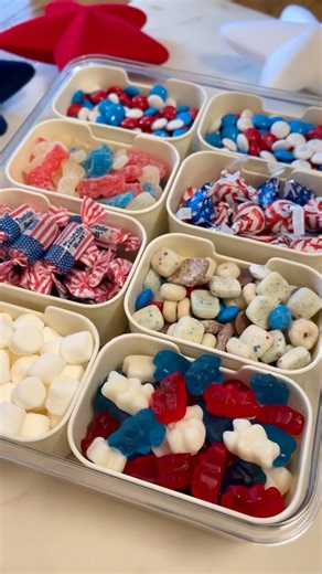 A snacklebox is my favorite way to organize sweet treats 🍫🇺🇸 #candy #snackstorage