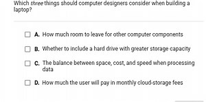 Which three things should computer designers consider when buil... | Filo