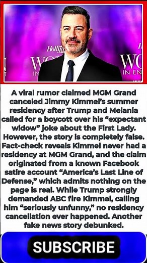 Did MGM Grand Cancel Jimmy Kimmel’s Residency After Trump’s Boycott call?