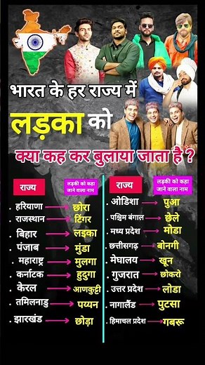 भारत के हर राज्य में लड़का को क्या कहा जाता है ? हो india calls boys #shorts #youtubeshorts #gk