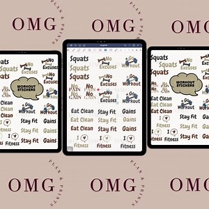 Fun Gym/workout Themed Digital Stickers- Goodnotes Sticker, iPad Digital Sticker | Sport,healthy, Lifestyle Stickers| - Etsy