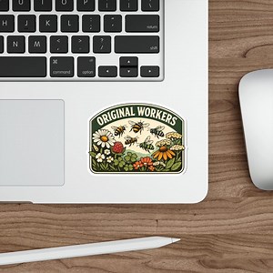 Bees and Wildflowers Die-cut Sticker | Vinyl Bee Garden Conservation Decal - Etsy