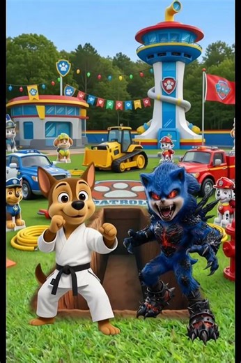 Paw Patrol Karate vs Sonic Hedgehog Monster, orang kaya mati orang miskin mati #shorts