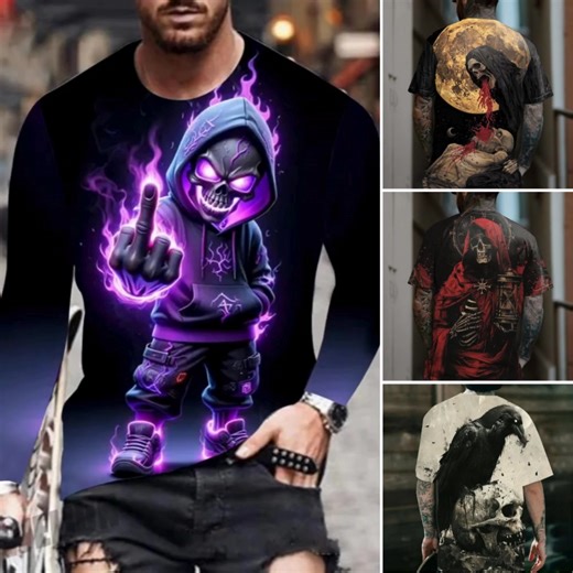 🎃🚨 Don't miss out! 🎃 Our limited-edition vintage horror Gothic skull tees are flying off the shelves! 👀 Will you be the last one standing or will they haunt you forever? Shop Now before it's too late.. 👀😴 💥 #Halloween | Mikisunm Us