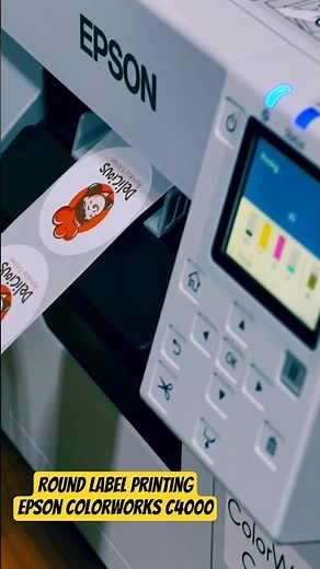 Round Label Full Color Printing with Epson ColorWorks C4000 #epson #labelprinting #colorworksC4000
