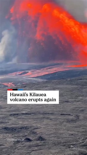 NPR on Instagram: "Hawaii's Mount Kilauea volcano erupted again over the weekend, with lava fountains shooting more than 1,000 feet into the air and plumes reaching 20,000 feet.⁠ ⁠ The event was Kilauea's 38th since last December. The volcano is one of the world's most active and is the central feature of Hawaii Volcanoes National Park."