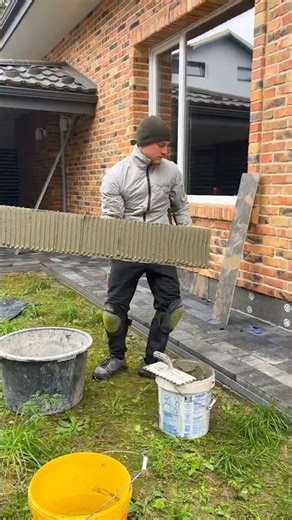 How to Lay Porcelain Tile on a Foundation 🛠️ #construction #diy #workers