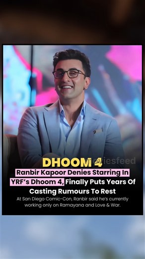 🔥 Ranbir Kapoor Breaks Silence on Dhoom 4 Rumours | Big Update! #shorts