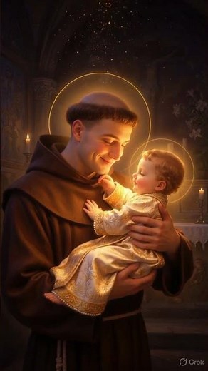 “Saint Anthony Holding Baby Jesus ✨ A Heavenly Moment of Divine Love” #saintanthony