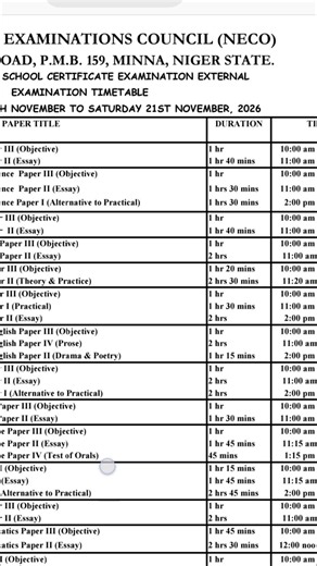 GREAT NEWS/ NECO SURPRISES CANDIDATES/ RELEASE TIME TABLE #timetable#exam