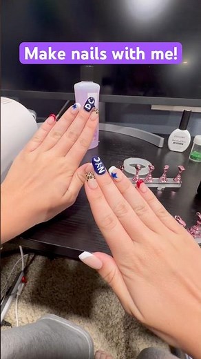 Make New York nails with me for my vacation! 🗽🎉 #newyork #nailart #newyorknails