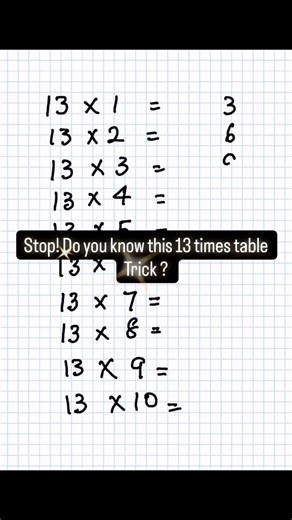 Do you know this trick of 13 times table? | Educational #maths #mathshorts #tipsandtricks #reels