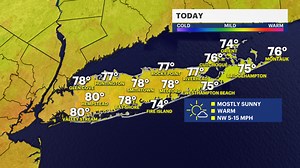 Dry weather with sunshine and temperatures in the 70s today