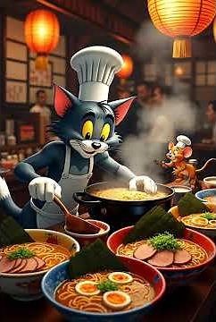 Tom & Jerry as Ramen Chefs | Whimsical Japanese Ramen Shop Adventure in 4K
