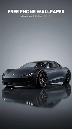 Minimalist Black Tesla Phone Wallpaper | Black Car Series | Top With Mox