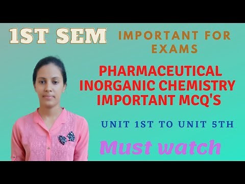 Pharmaceutical inorganic chemistry 1 semester mcq | B pharmacy 1st semester | Perfect pharmacy