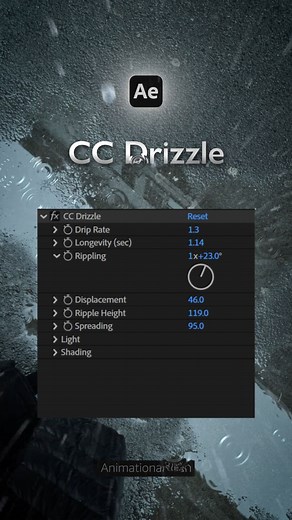 Akash Negi | Motion Designer | Tutorials on Instagram: "Ripple effect mastery! Learn how to create stunning water ripples using CC Dribbles in After Effects. . . . . Get ready to take your motion graphics skills to the next level! In this tutorial, we'll explore the CC Dribbles effect in After Effects and learn how to create stunning water ripples. From basic settings to advanced customization, we'll cover it all. #AfterEffects #CCDribbles #MotionGraphics #AnimationTutorial #2danimation #rainsim