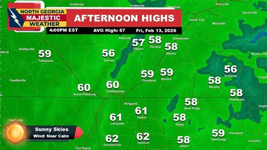 NEW!! 🌧️📡 THURSDAY 02-12-2026: YOUR NORTH GEORGIA/CHATTANOOGA WEATHER FORECAST: The Talkin' Live Show now has TODAYS local weather forecast, weekdays at 4pm and 10pm, thanks to our new partner at the 'North Georgia Majestic Weather' Center. WATCH NOW!! https://smpl.is/ah97e #weather, #forecast, #meteorologist, #north georgia, #Chattanooga, @weather, @forecast, @meteorologist, @northgeorgia, @Chattanooga | Talkin Live Show