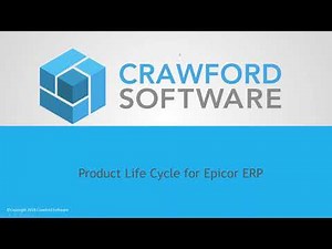 Product Life Cycle Management Epicor Enhancement from Crawford Software