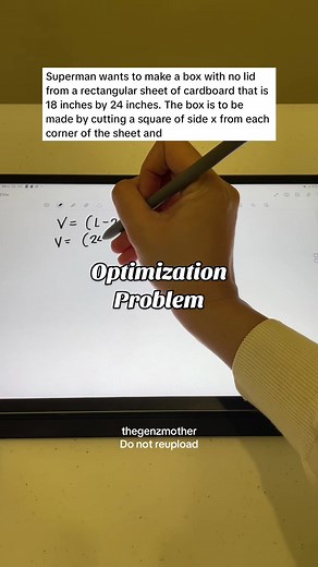 Maximizing Volume of a Box from a Rectangular Cardboard | Math Problem