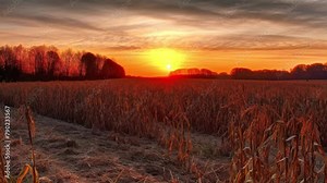 Slow motion field coffee bushes at sunset, farm agricultural product natural. AI generated.