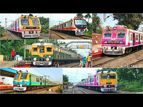 [6 in 1] Amazing colorful trains | Different colored EMU local trains of Indian Railways.